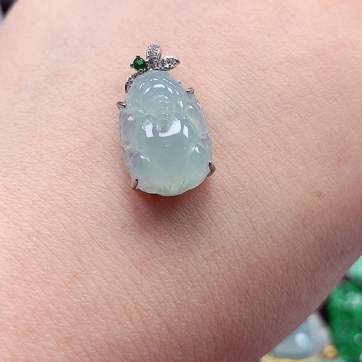 翡翠银S925镶嵌颈饰翡翠