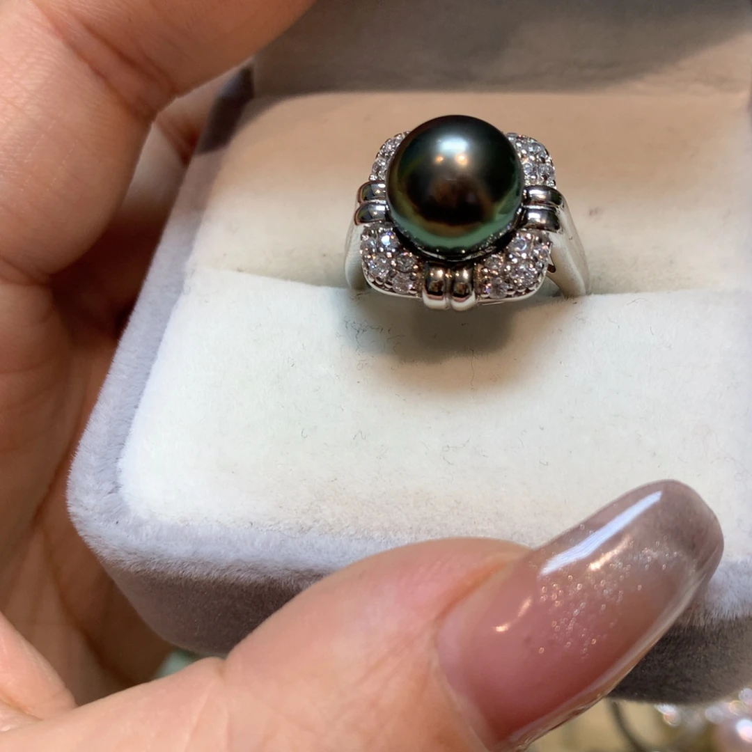 海水珍珠戒指银S925镶嵌