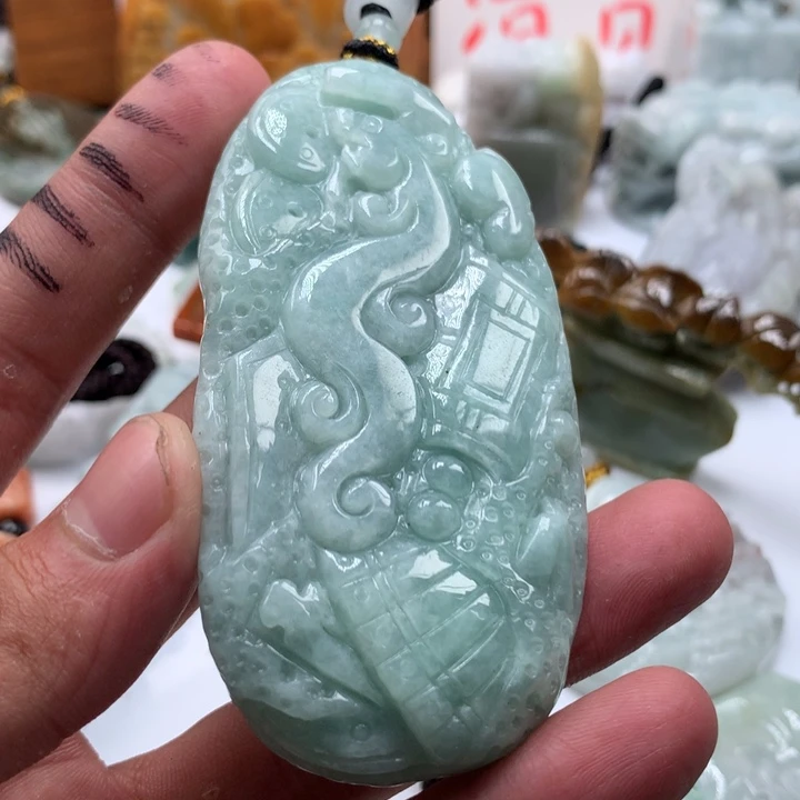 翡翠未镶嵌颈饰保真天然a货翡翠