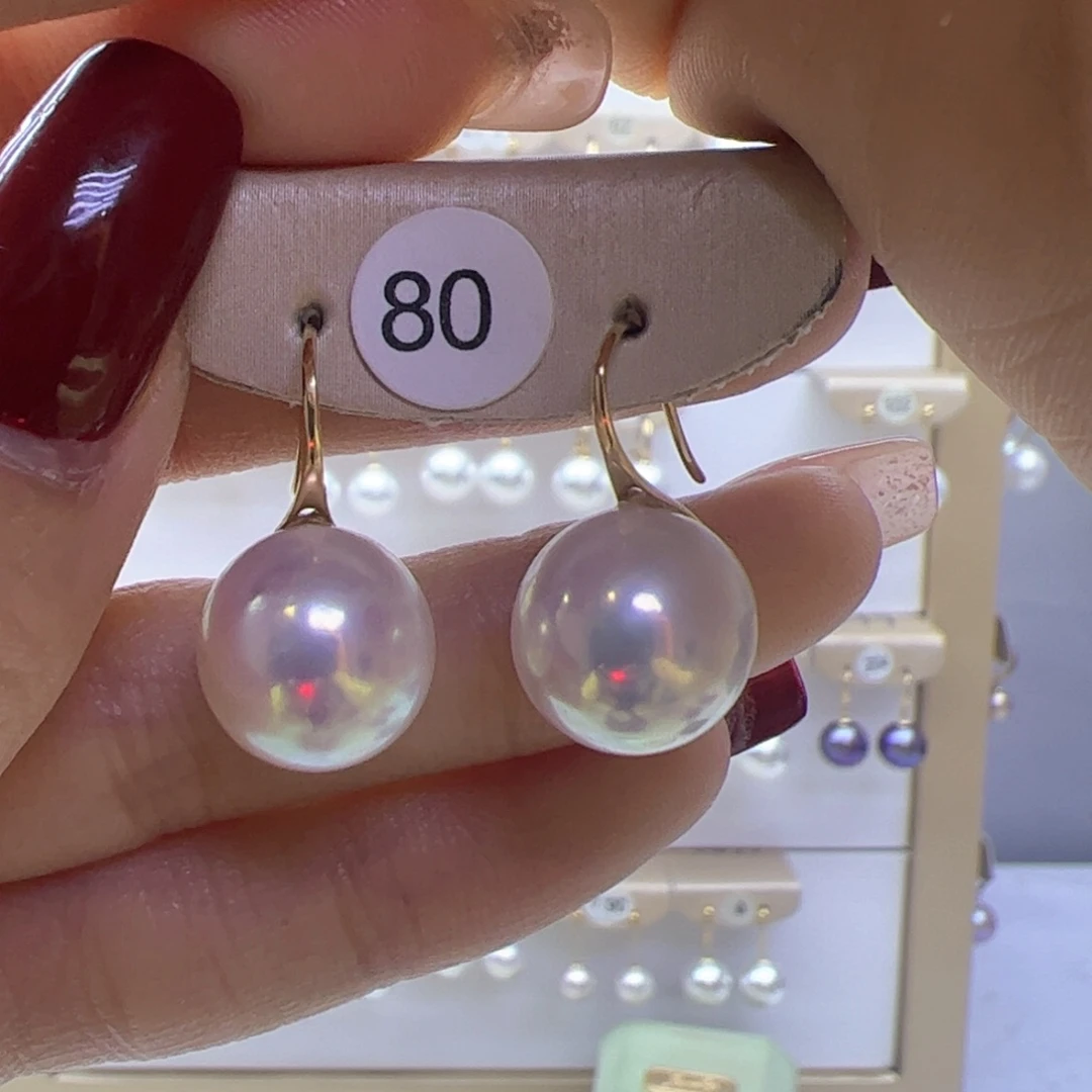 淡水珍珠耳饰18K金镶嵌