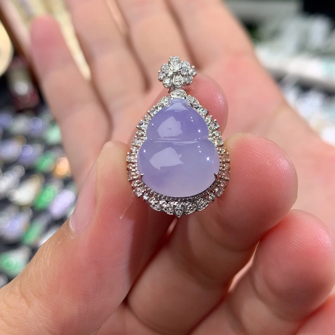 翡翠18K金镶嵌吊坠(不含链)签收后48小时鉴赏期