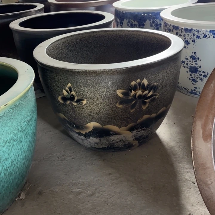 瓷片景德镇陶瓷1*70平口水墨荷花