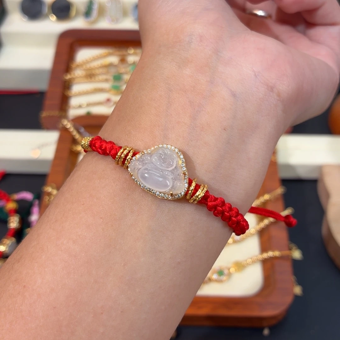 翡翠银S925镶嵌颈饰佛公