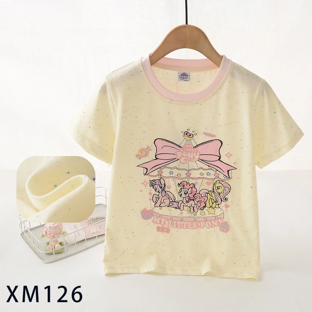 MY LITTLE PONY/小马宝莉夏季新款亲子时尚儿童短袖刺绣T恤