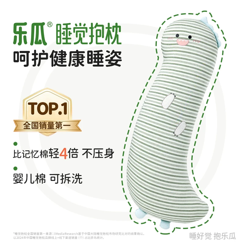 乐瓜【快乐大恐龙】睡觉抱枕专用女生可爱侧睡长条枕床上靠枕可拆洗