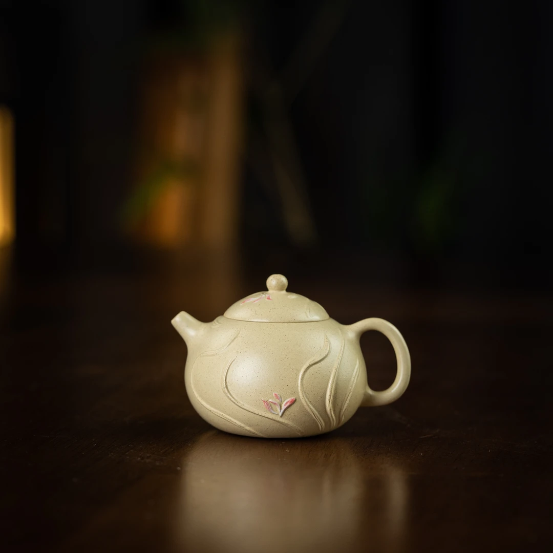 珽珽茶器【欢聚一堂】幽兰 丁梓凌制 本山绿 95cc 紫砂壶