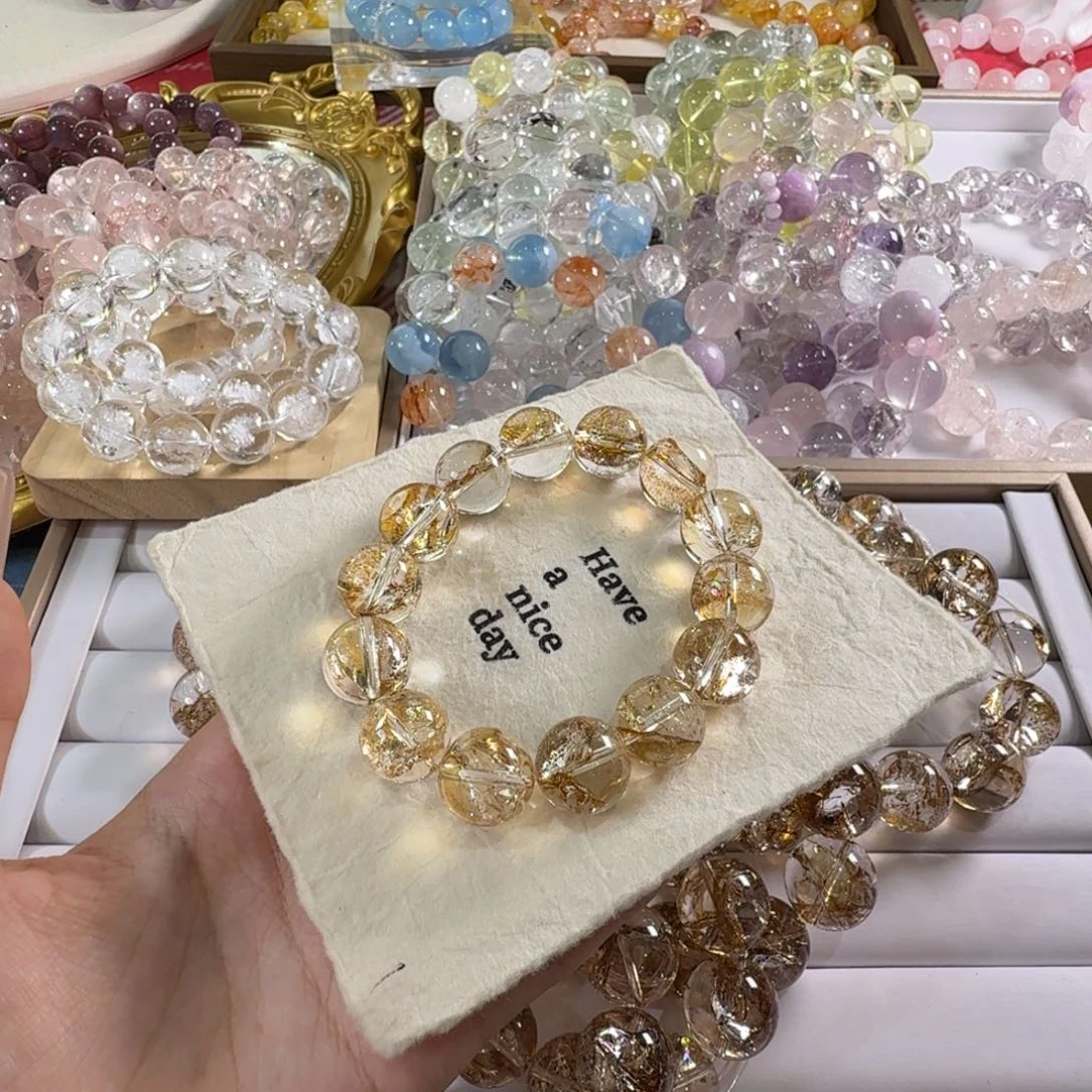 饼***我未镶嵌手链水晶金箔15