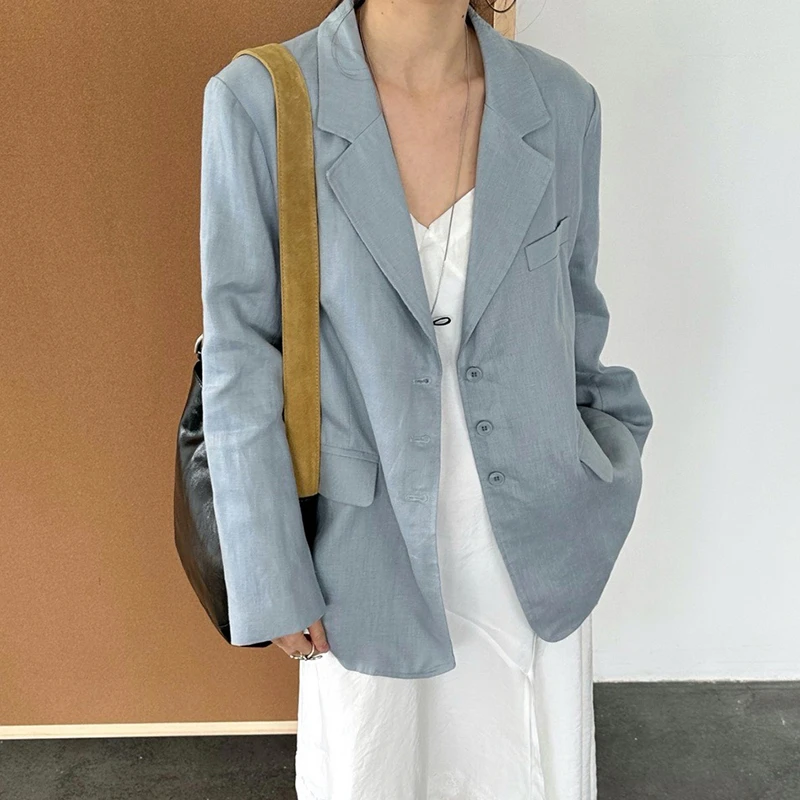 韩版时尚休闲翻领西装外套女5256-98155