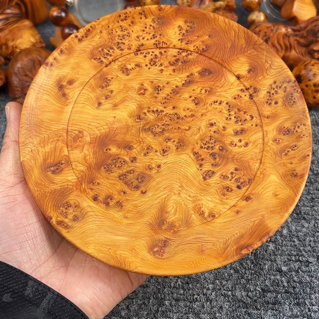 柏木崖柏黑金陈华满瘤疤盘子