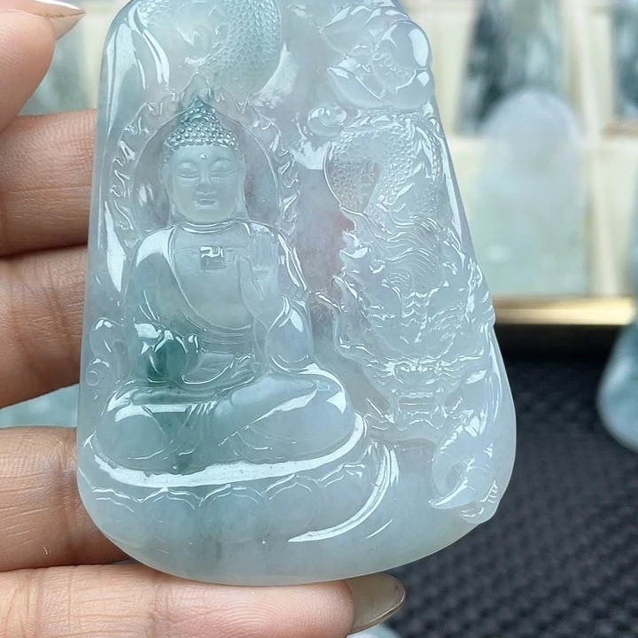 颈饰未镶嵌翡翠用****9天然翡翠A货玉龙阿弥