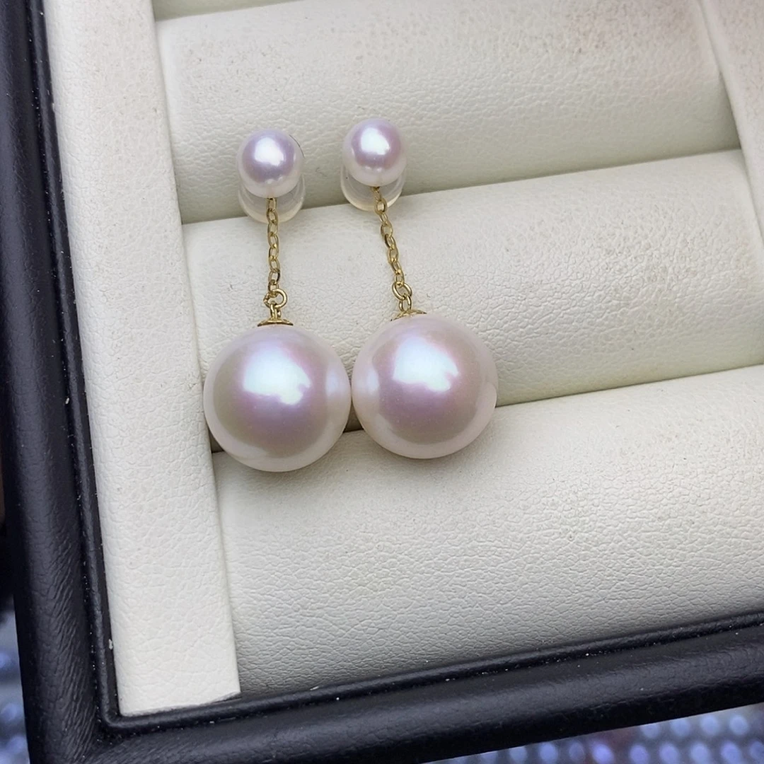 静***莲淡水珍珠颈饰18K金镶嵌