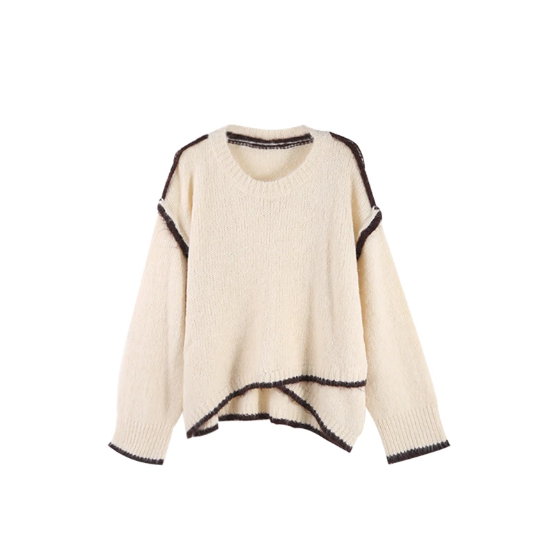 京「云间慵懒」秋季圆领套头宽松不规则毛衣女 HBZK641138 nnassa