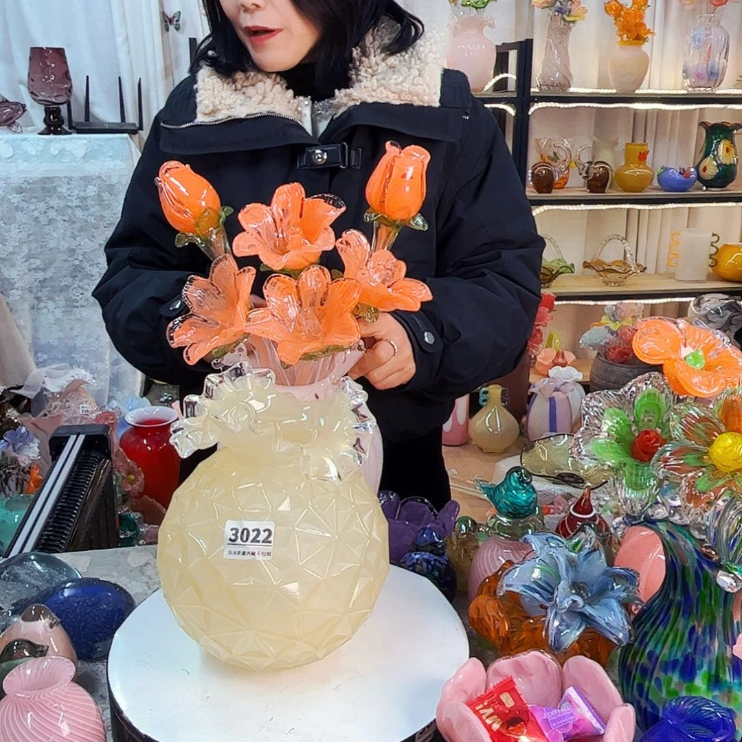 琉璃花瓶摆件家悦一套