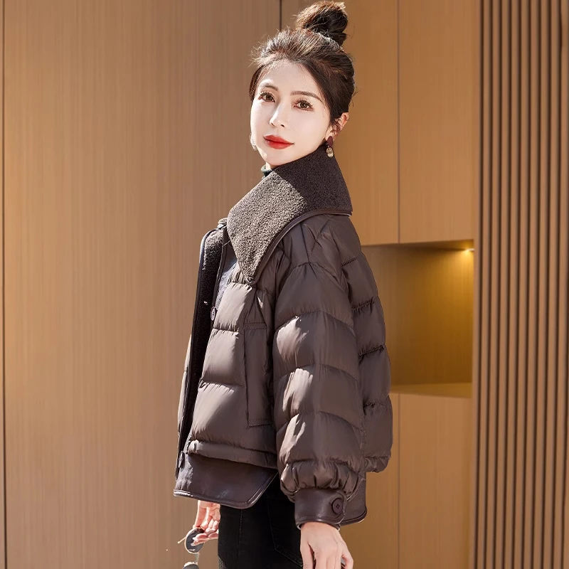 2025年新款女装九江海宁皮羽绒服女2025新款时尚洋气平湖高端短款