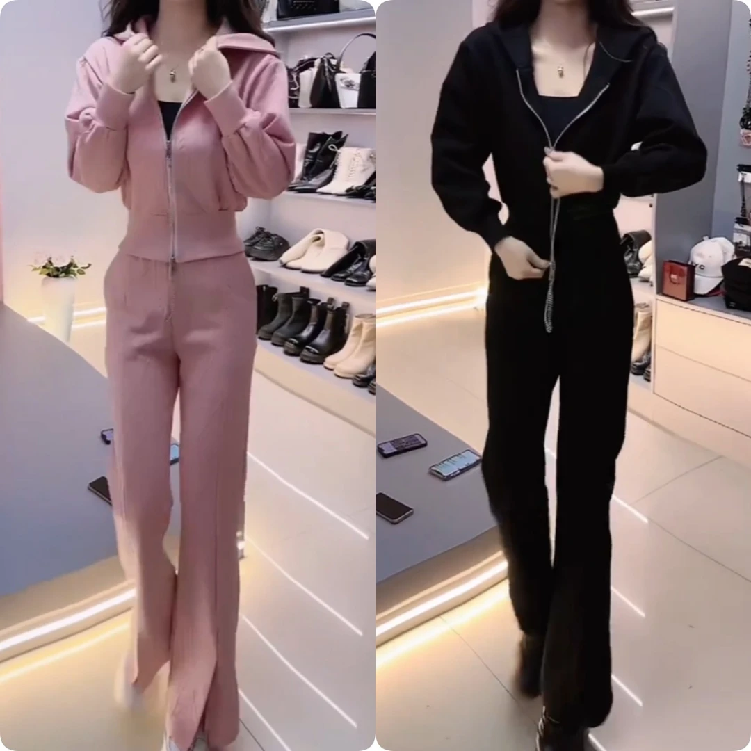 2025夏季新款时尚修身显瘦款女气质网红洋气两件套百搭款J23016