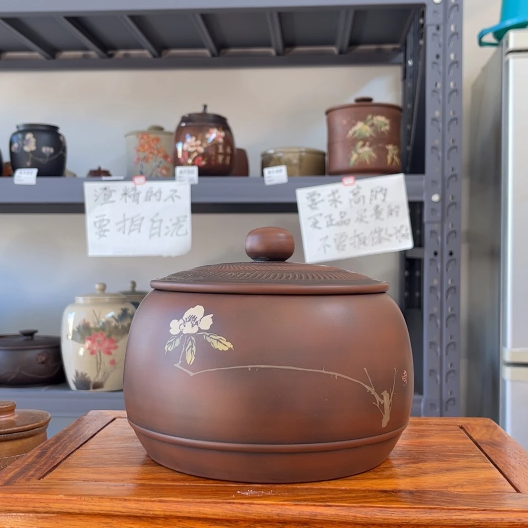 红泥哑光存茶罐醒茶罐08