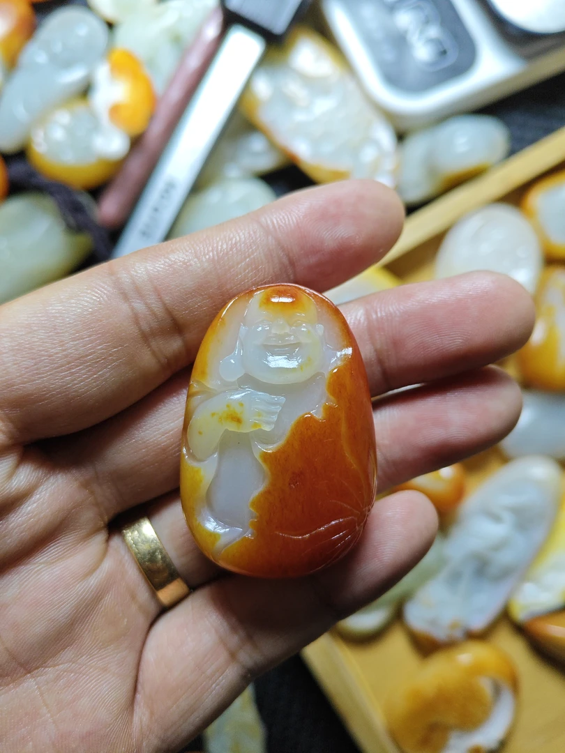 和田玉精品挂件弥勒佛