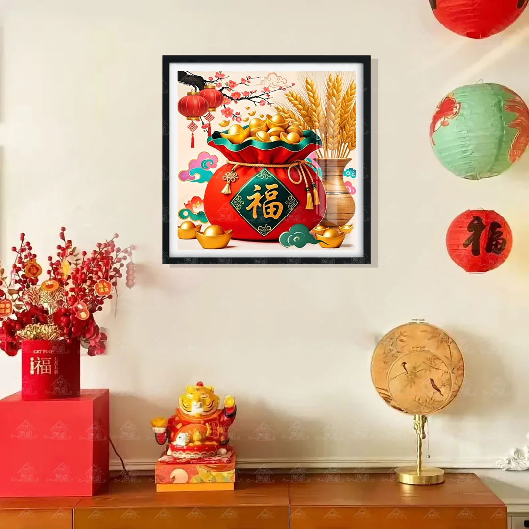 【进口棉布】爱阁十字绣代代福-穗穗平安喜庆吉祥客厅玄关手工线绣