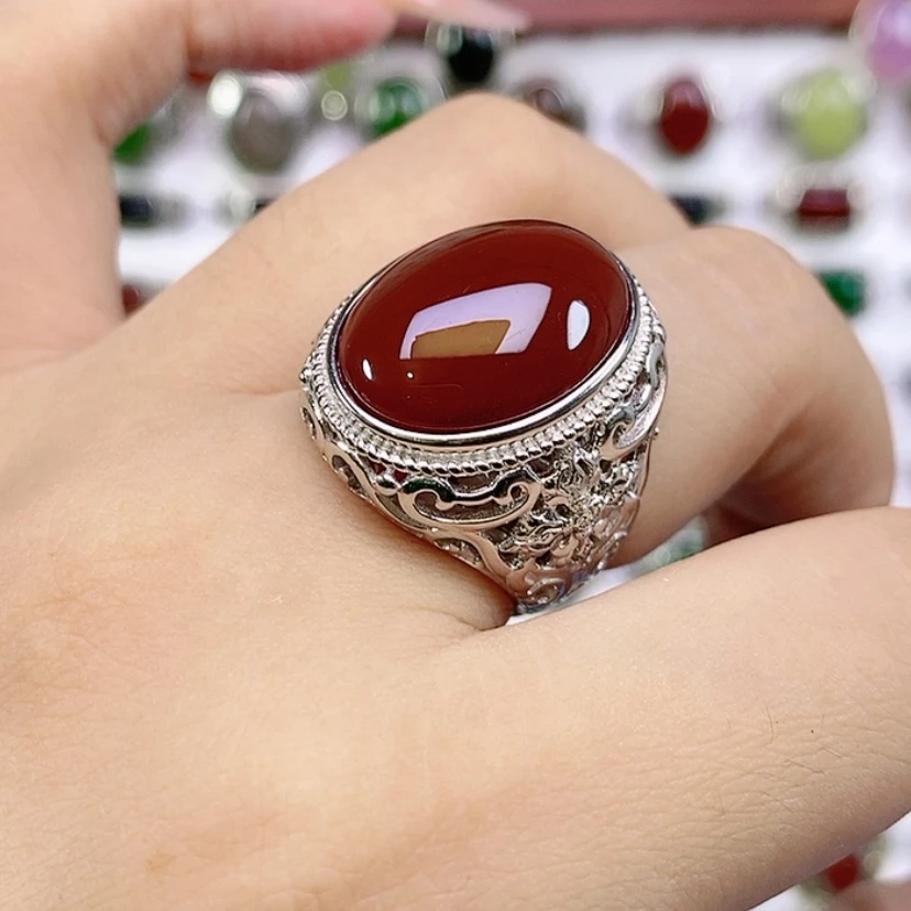 【闪购商品】银S925镶嵌戒指玛瑙/玉髓