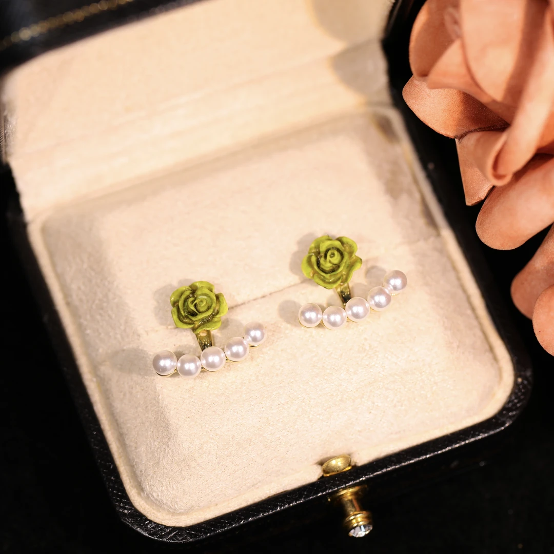 铜合金耳饰 【椿满园】轻奢时尚气质百搭小众设计感耳饰RH1058