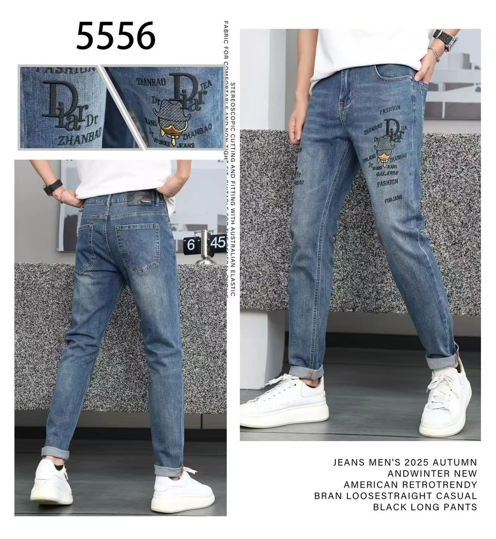 5556夏季新款男士欧货时尚小直同牛仔裤