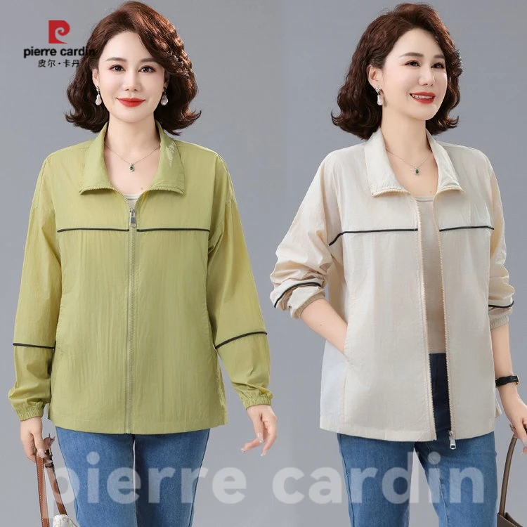皮尔卡丹防晒衣女士2025夏季新款妈妈装中老年防晒服户外透气长袖