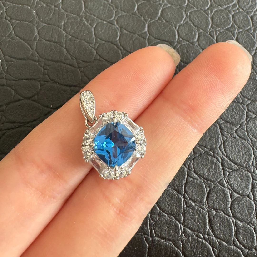 合成(培育)尖晶石气质时尚-精工合金培育吊坠配链737