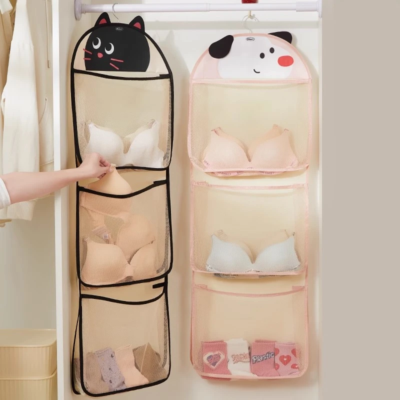 妙立袜子收纳挂袋内衣收纳袋悬挂式门后装内衣内裤收纳袋网兜收纳