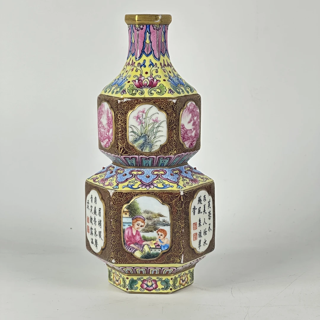 珐琅彩六方葫芦瓶收藏鉴赏