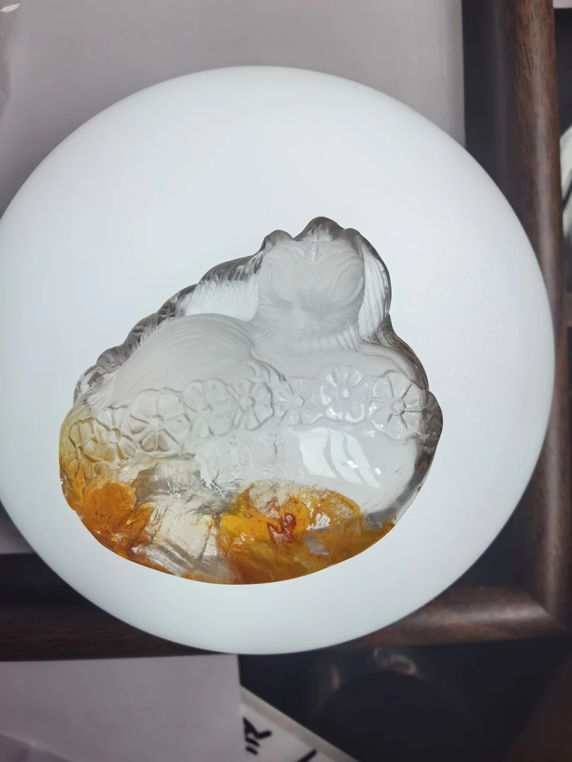 天然水晶雕刻（九尾狐）浇花（孤品）