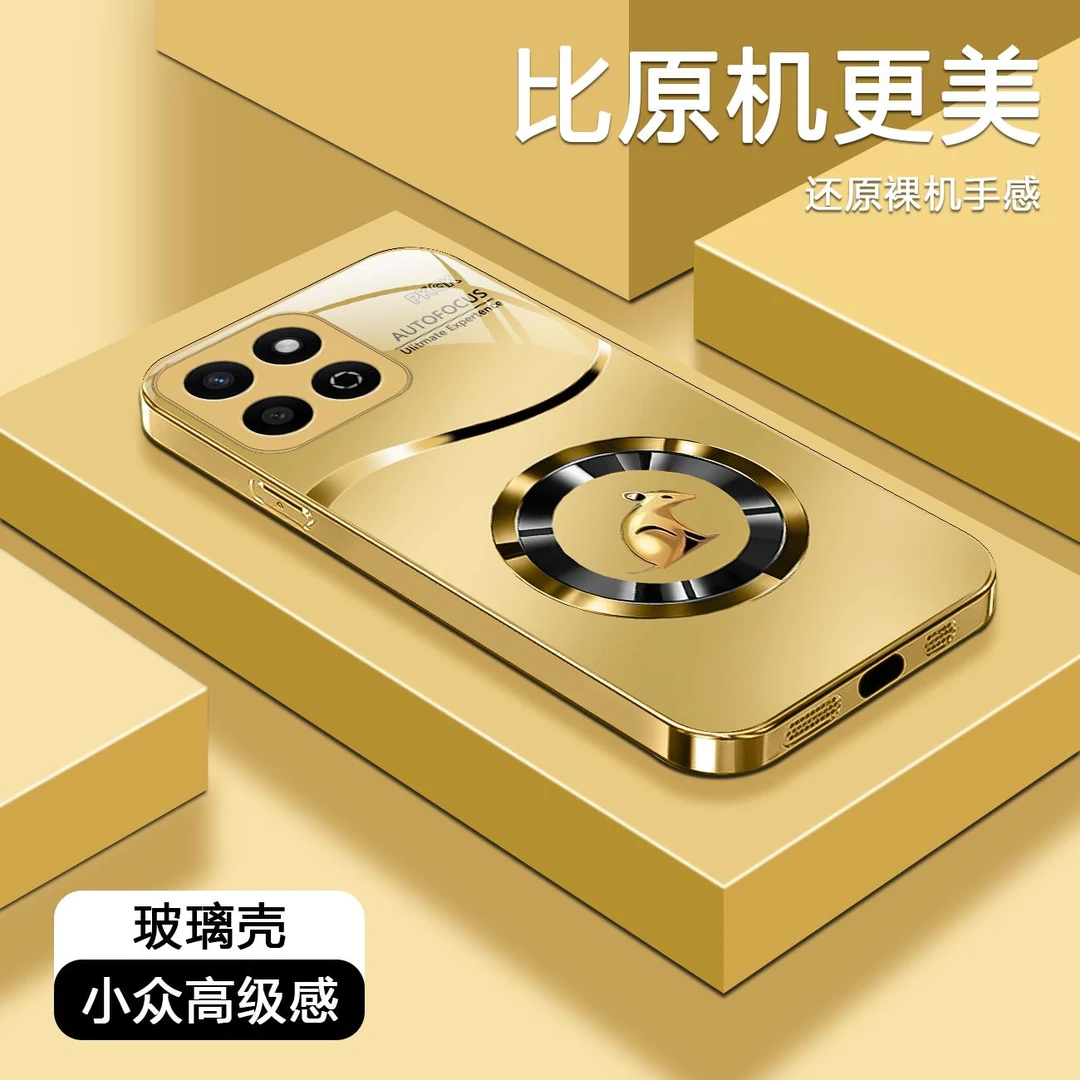 适用【荣耀畅玩60 Plus】金环生肖液态玻璃手机壳 防摔 国潮商务