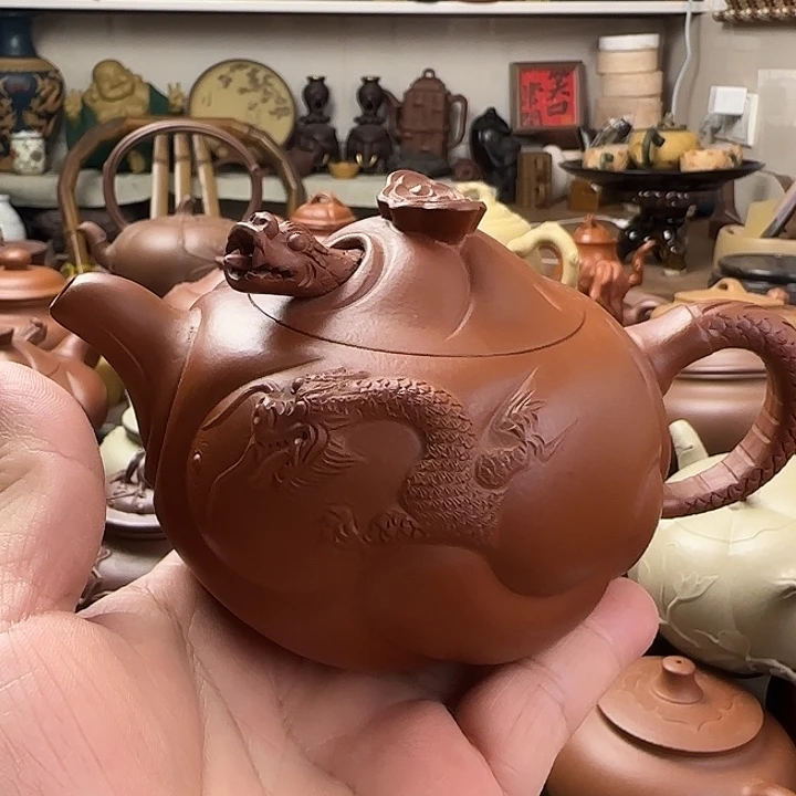 和***号朱泥茶壶原矿紫砂