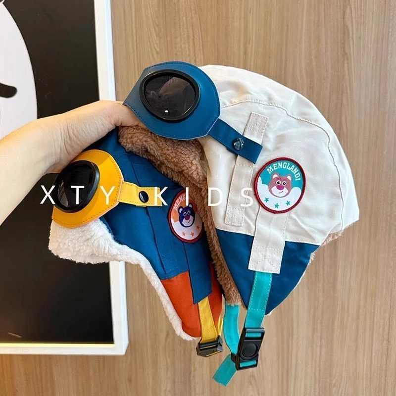 儿童飞行员帽子保暖冬季户外防风雷锋秋冬护耳加绒滑雪女童L