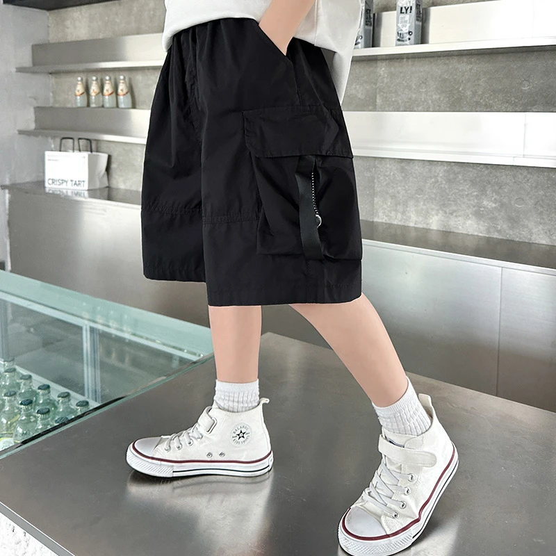 男童夏季纯色工装短裤2025新款儿童装夏款裤子中大童潮牌262123