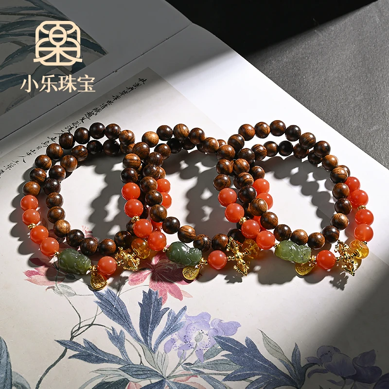 原创小众文玩木串南红可盘玩女式手链多样性发一-11161