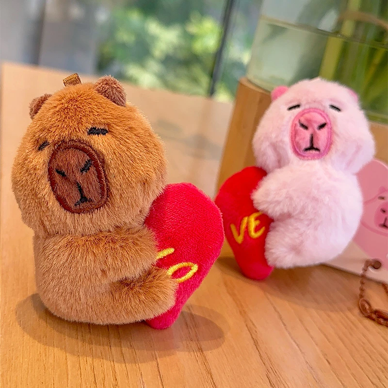 Jinnew原创可爱卡皮巴拉爱心磁吸情侣一对书包包挂双人背包挂饰女