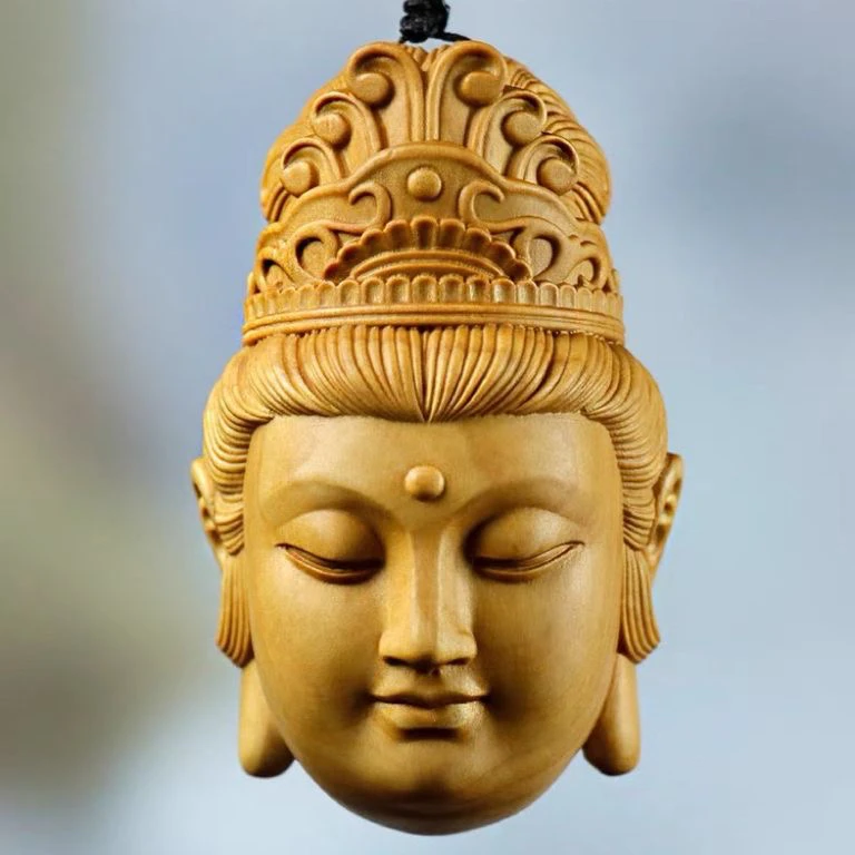 崖柏木雕文玩男士随身把玩手把件雕刻工艺品实木创意观音挂件