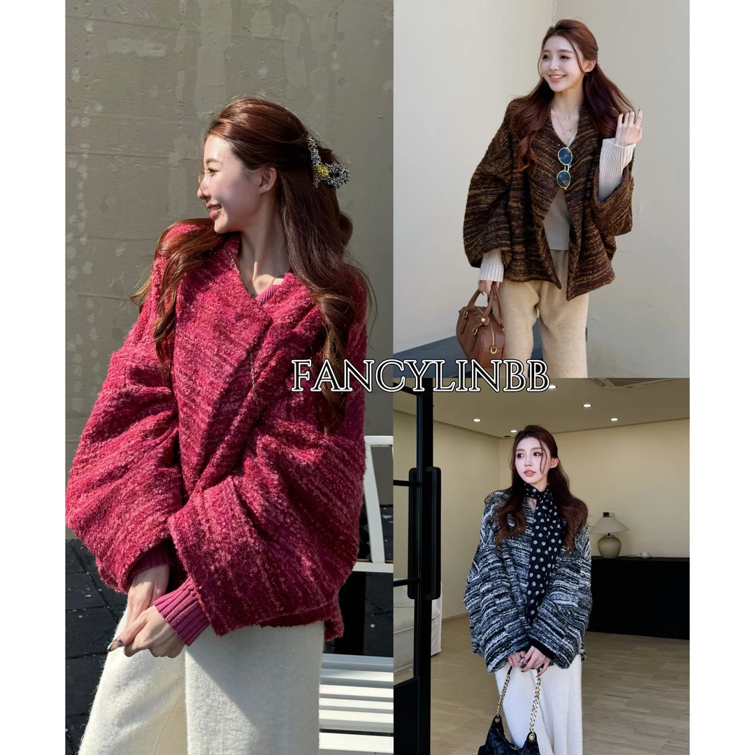 【南国香】林北鼻·羊毛混纺彩纱高支长袖毛呢小香外套