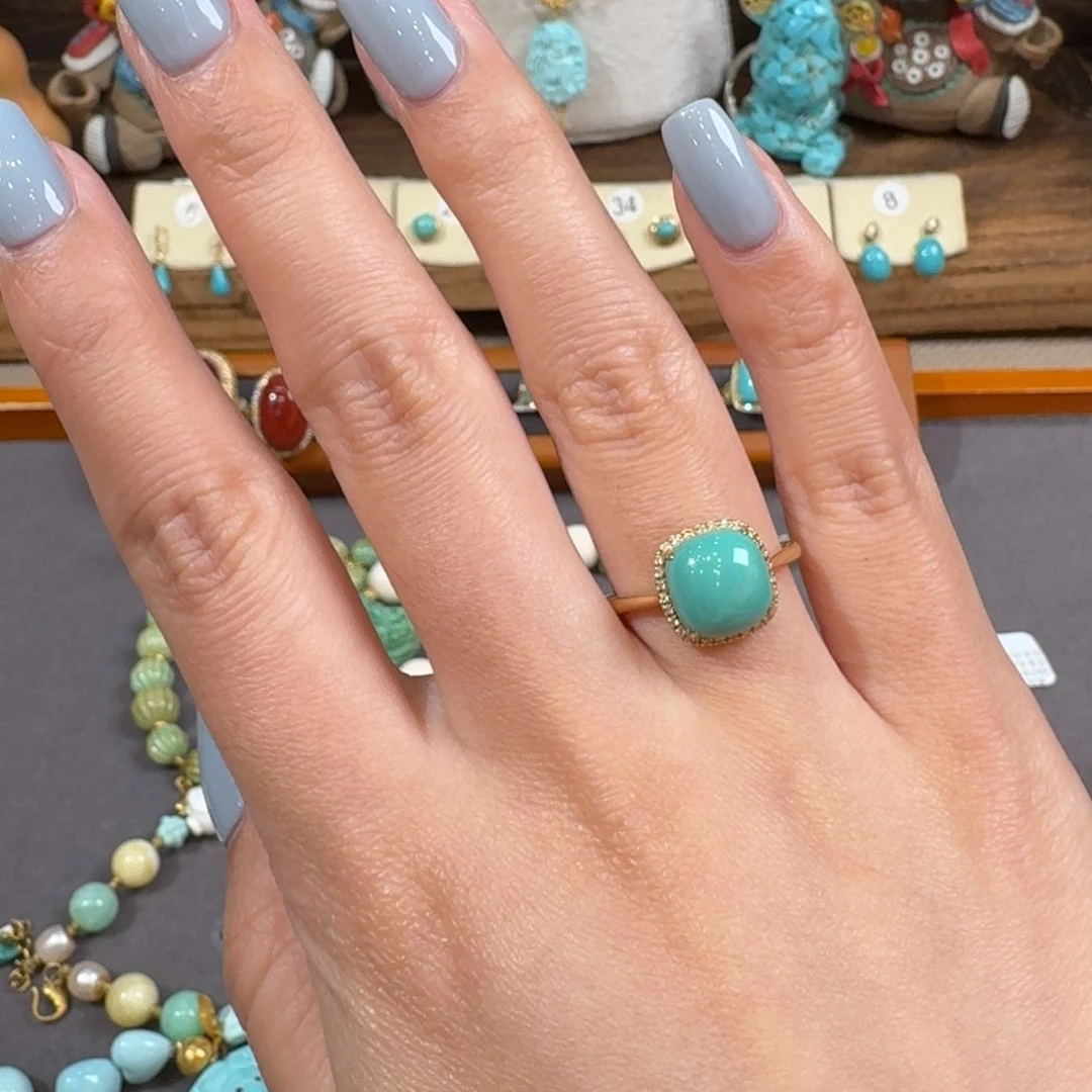 绿松石18K金镶嵌戒指