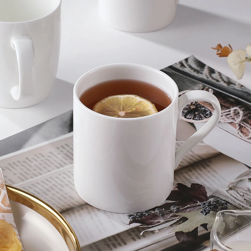 骨瓷马克杯陶瓷水杯纯白色直身杯酒店宾馆漱口杯公司招待茶杯定制