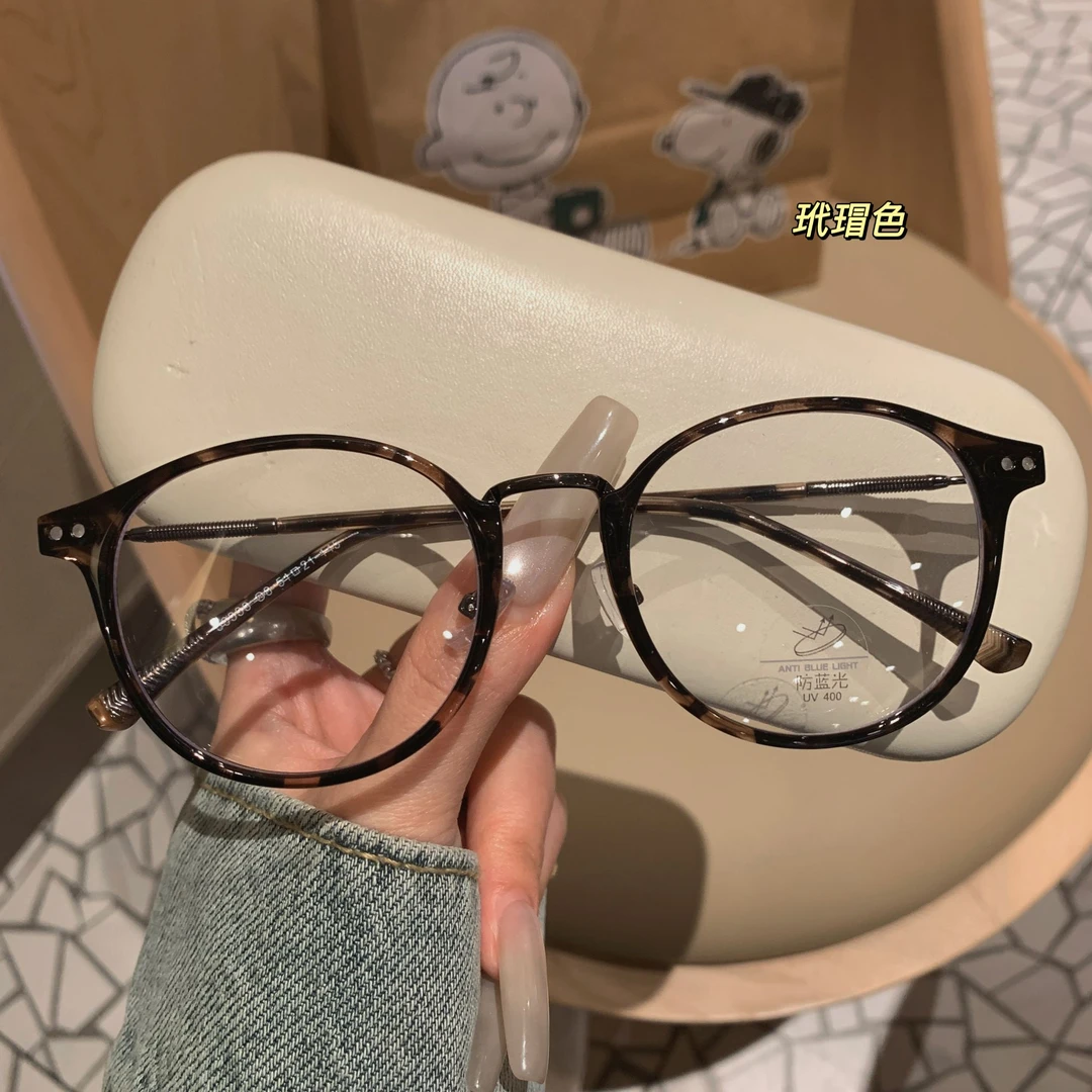 景拓玳瑁豹纹眼镜女近视可配散光韩系复古素颜显脸小30333