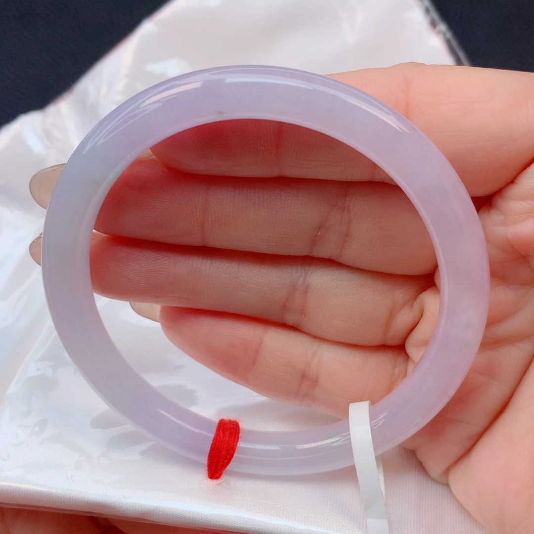 翡翠未镶嵌手镯52-53冰紫罗兰圆条