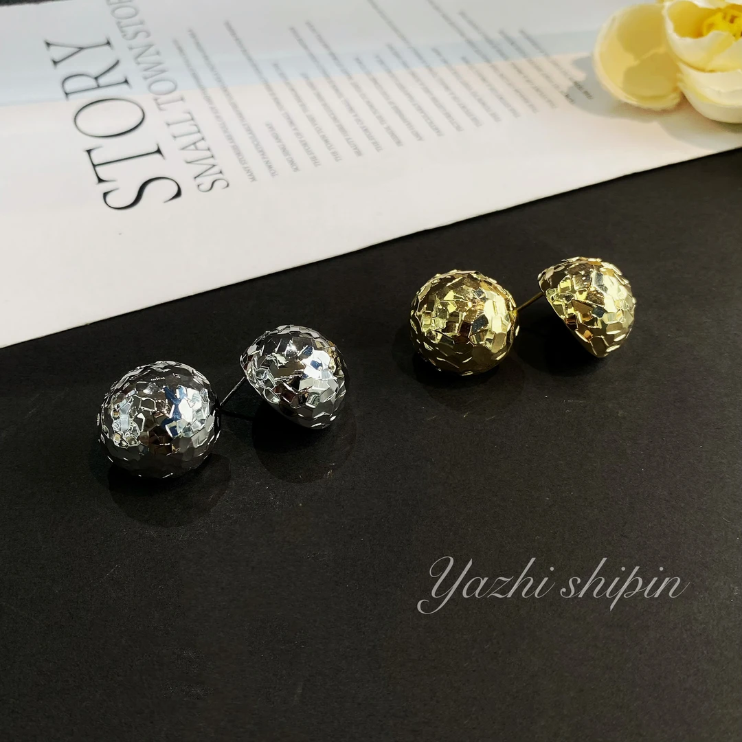 铜合金耳饰 (碎冰冰耳钉)冷淡风轻奢时尚百搭耳钉高级感耳饰