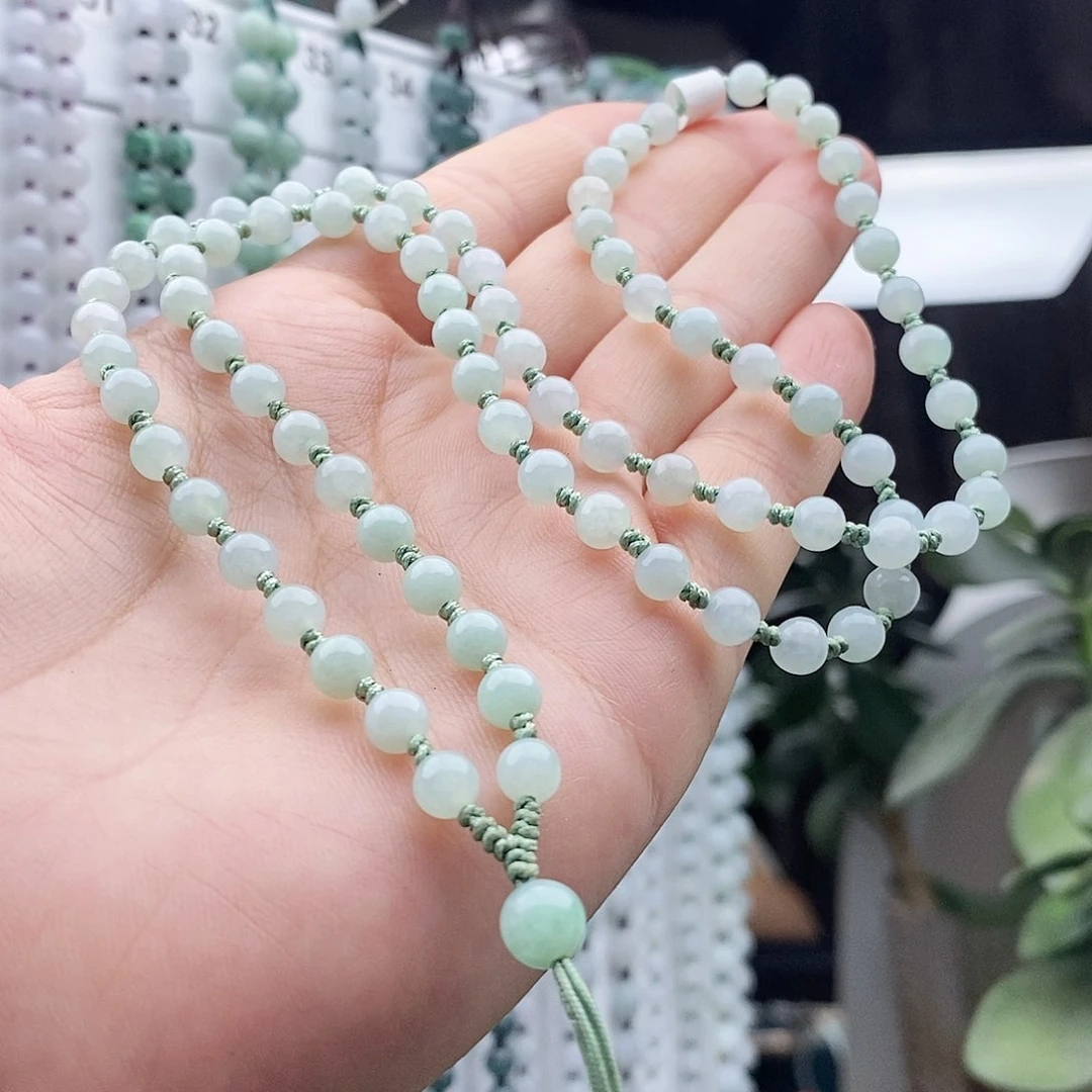 花***子翡翠未镶嵌颈饰翡翠项链吊坠挂绳