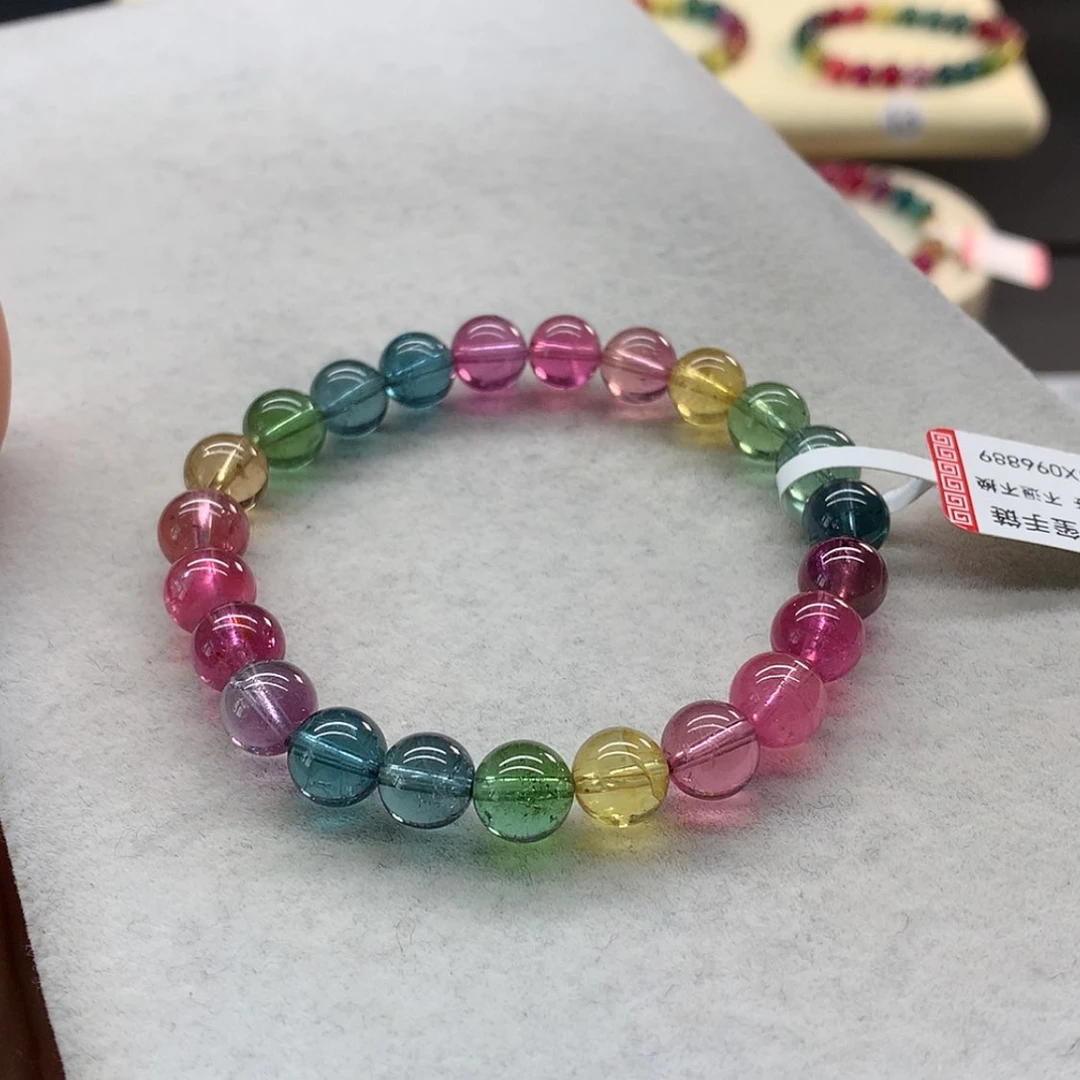 【闪购商品】未镶嵌手链碧玺荧光色标单圈8