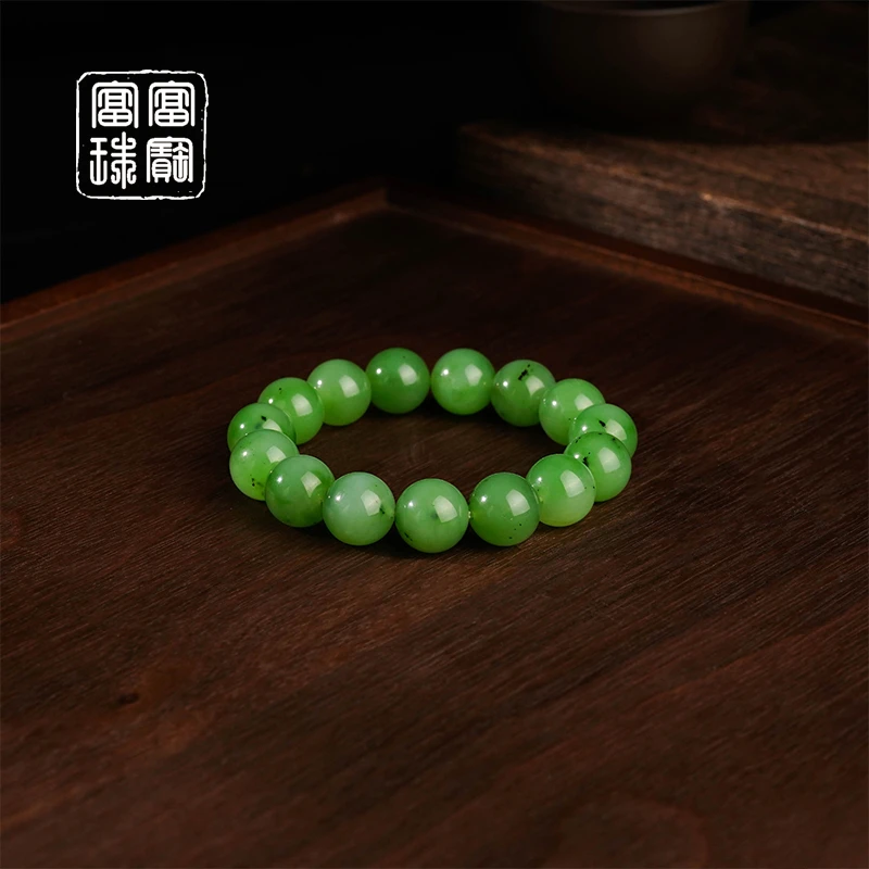 【秋葵】富富珠宝 和田玉时尚手串（天然珠宝多样性发）