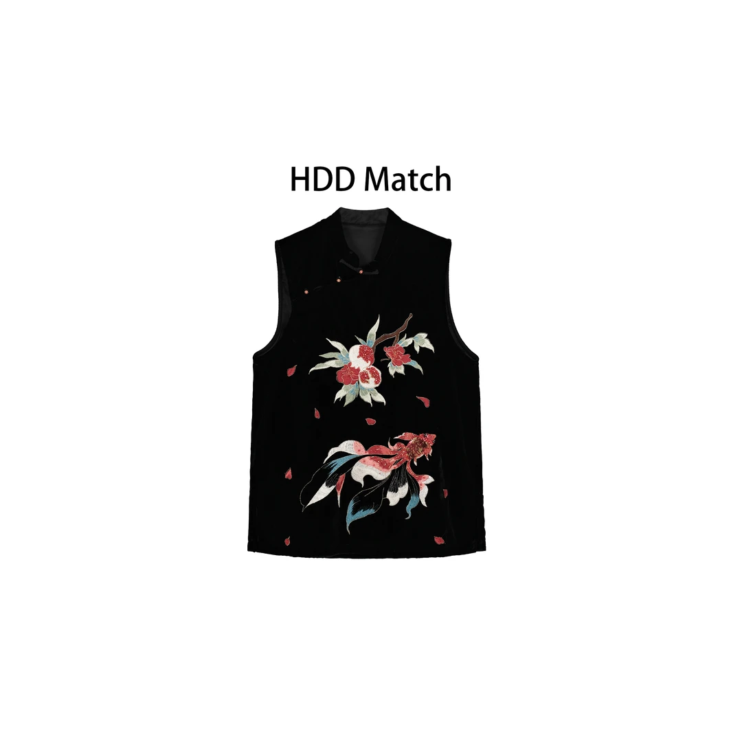 HDD- "丝绒印象"  桑蚕丝 秋季女款国风重工丝绒马甲裙  Y8801
