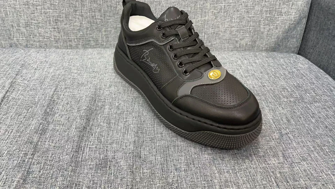 尊龙 时尚百搭黑厚底休闲运动鞋夏季透气潮鞋 435