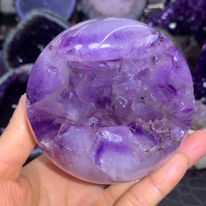 水晶 紫钛晶开口笑未镶嵌