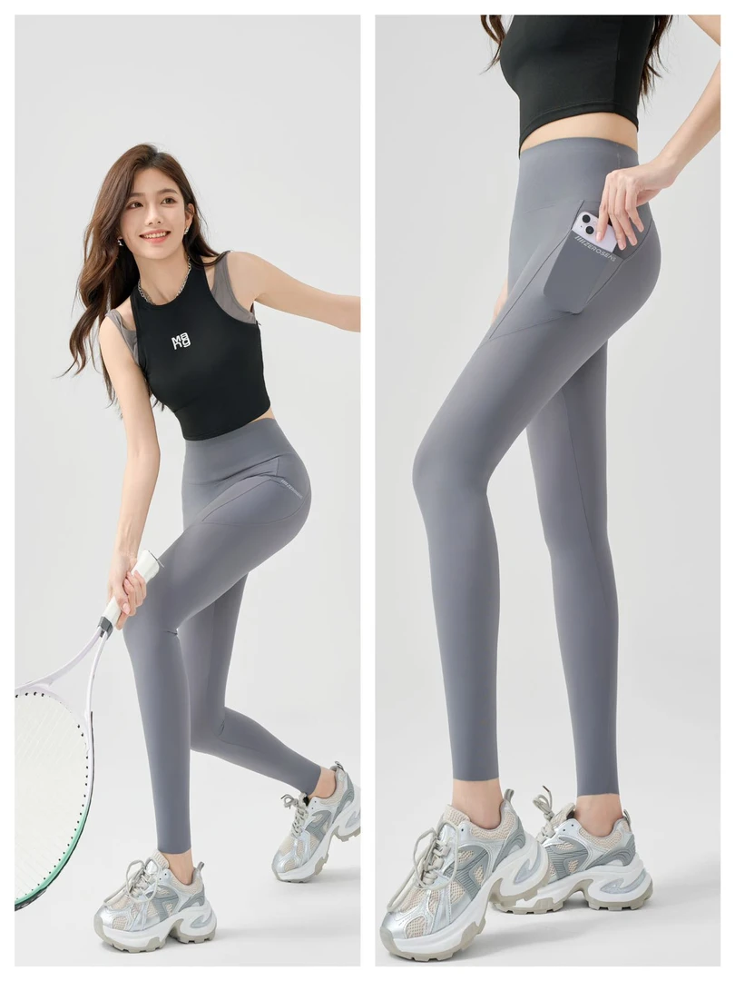 2025夏季新款口袋超薄裸感冰感防晒鲨鱼裤外穿运动瑜伽芭比裤